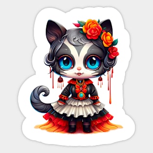 Dia de los Muertos Cat #6 Sticker